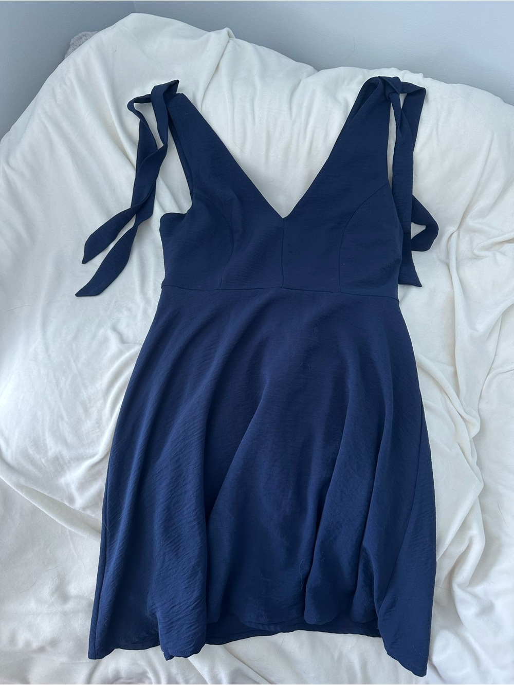 Altar'd State Navy Tie-Strap V-Neck Mini Dress